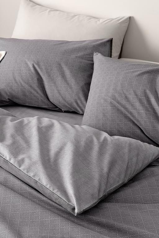 Odette Double Ranforce Printed Duvet Cover Set - Anthracite 8682116904179