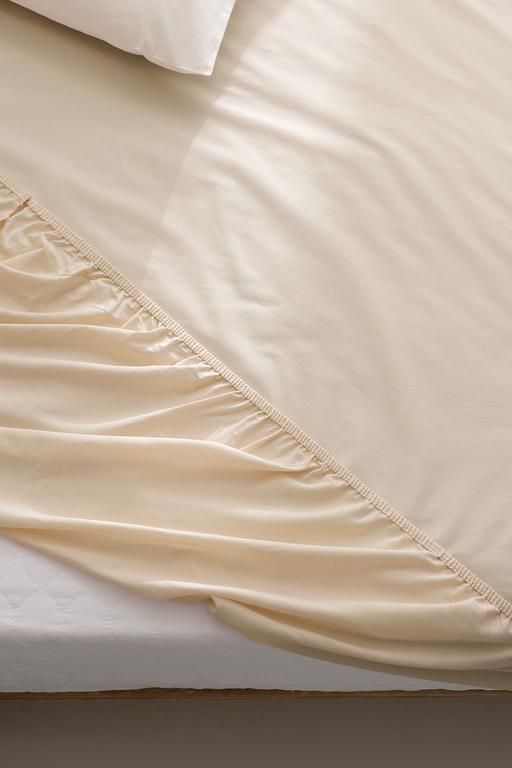 Manon Single Plus 100% Cotton Elastic Ranforce Fitted Sheet - Beige 8684427058565