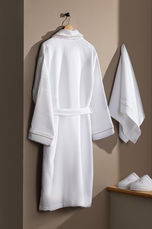 Riley Women's 100% Cotton Bathrobe Set - White - Luxury Collection 8684427045794