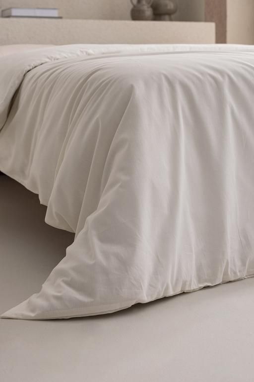 Manon Double 100% Cotton Ranforce Flat Duvet Cover - Ecru 8684427058428