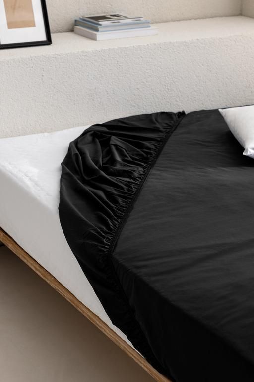 Manon Single 100% Cotton Ranforce Fitted Sheet - Black 8684427057711