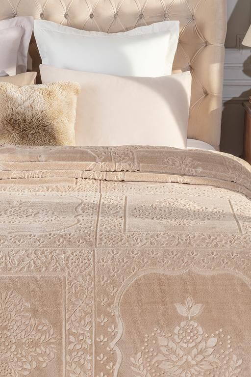 Rochelle Mink Emboss Double Blanket - Beige 8680044935272