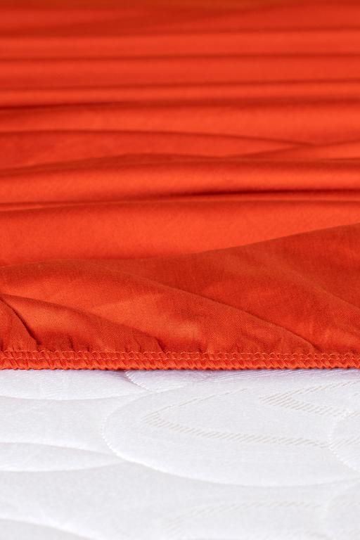 Ciel King Size Plus Fitted Satin Fitted Sheet - Orange 8682116920674