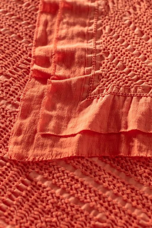 Eleta Single 100% Cotton Bedspread - Orange 8684427059623