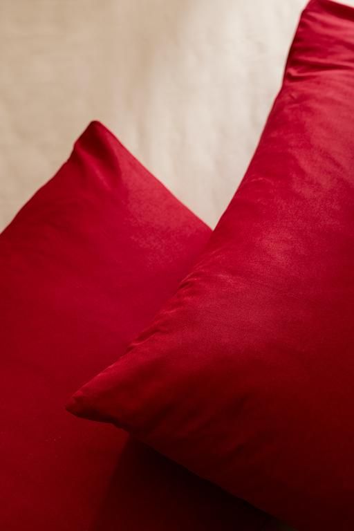 Manon 100% Cotton Ranforce Plain 2-Piece Pillowcase Set - Red 8684427058176