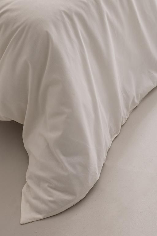 Manon Double 100% Cotton Ranforce Flat Duvet Cover - Ecru 8684427058428