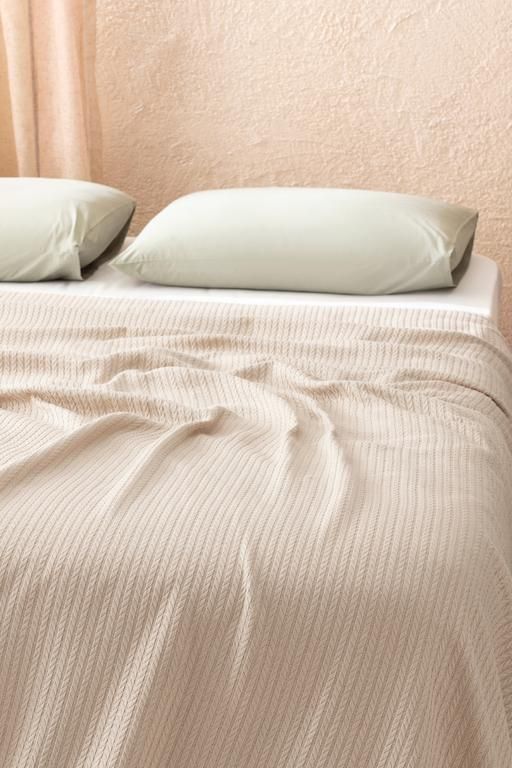 Madelyn Single 100% Cotton Bedspread - Beige 8684427043059