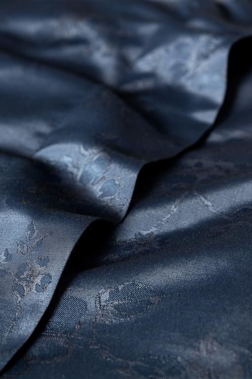 Audrey Double Jacquard Satin Duvet Cover Set - Navy Blue 8682116901499