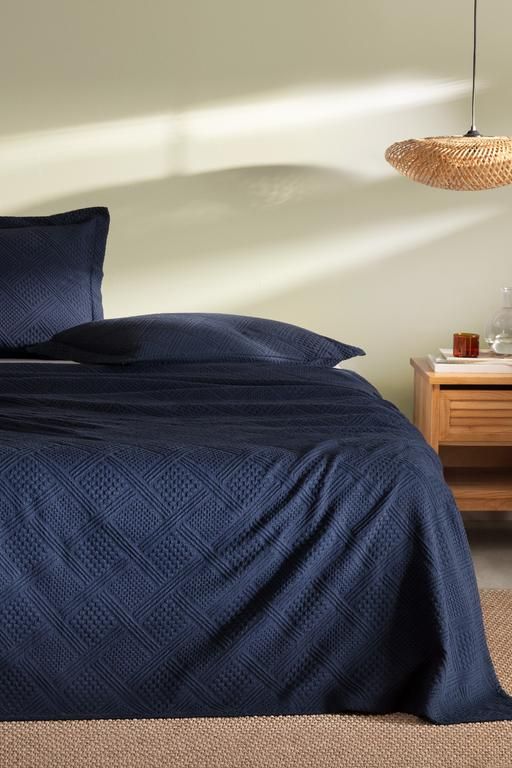 Triangle Double Bedspread - Navy Blue 8684427017197