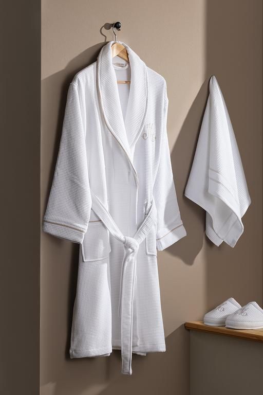 Riley Women's 100% Cotton Bathrobe Set - White - Luxury Collection 8684427045794