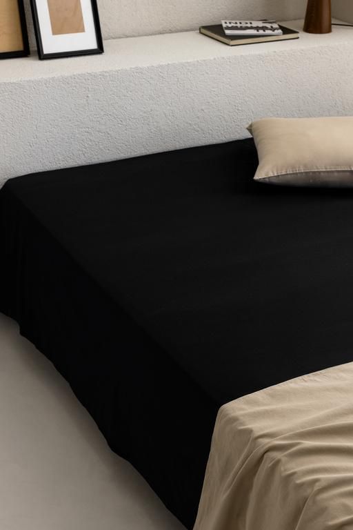 Manon King Size Plus 100% Cotton Ranforce Fitted Sheet - Black 8684427058039